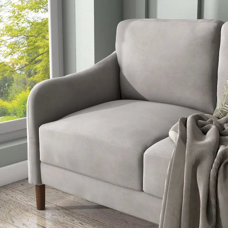 Modern 52-inch Velvet Upholstered Loveseat with Cushions