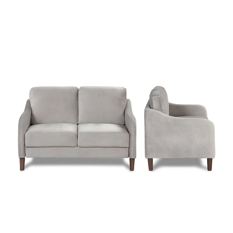Modern 52-inch Velvet Upholstered Loveseat with Cushions