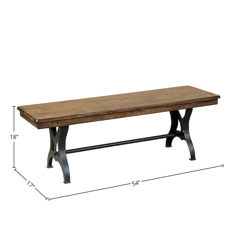 Copper Finish Cast Metal Dining Bench