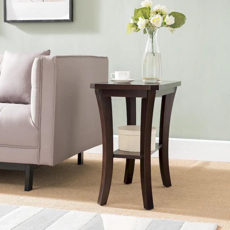 Narrow End Table with Shelf