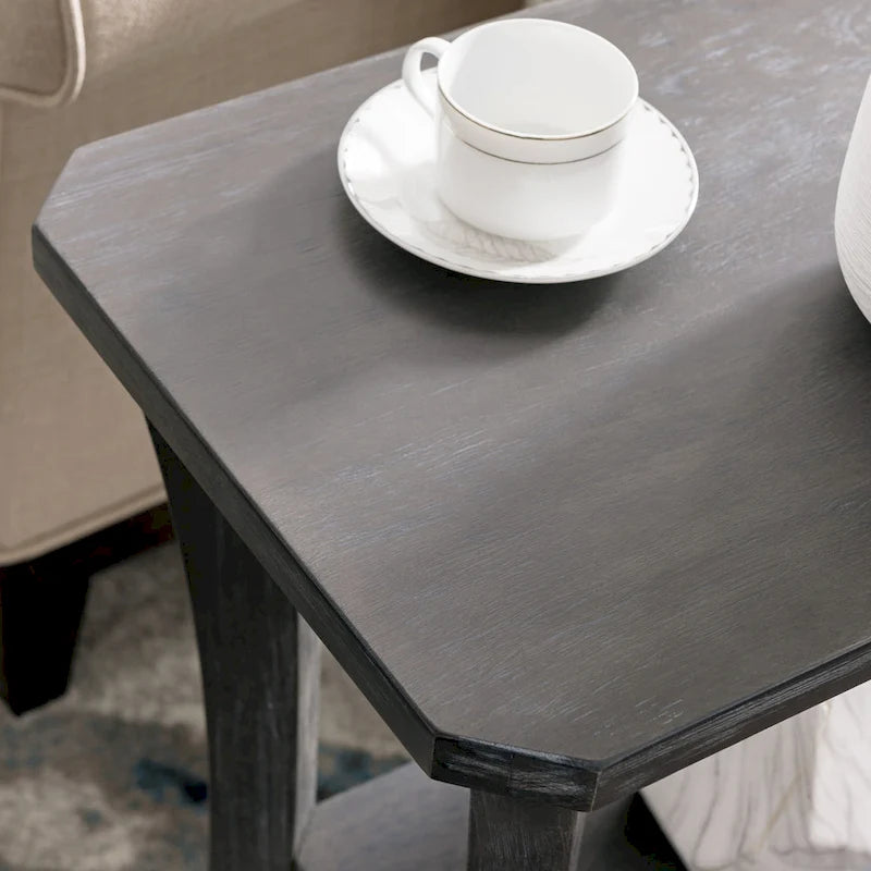 Narrow End Table with Shelf
