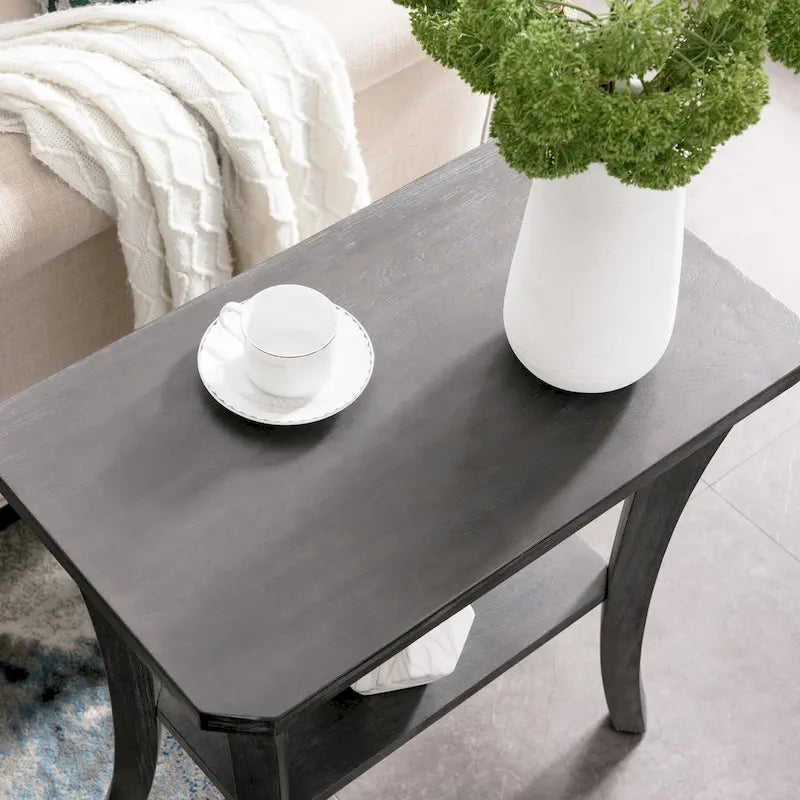 Narrow End Table with Shelf