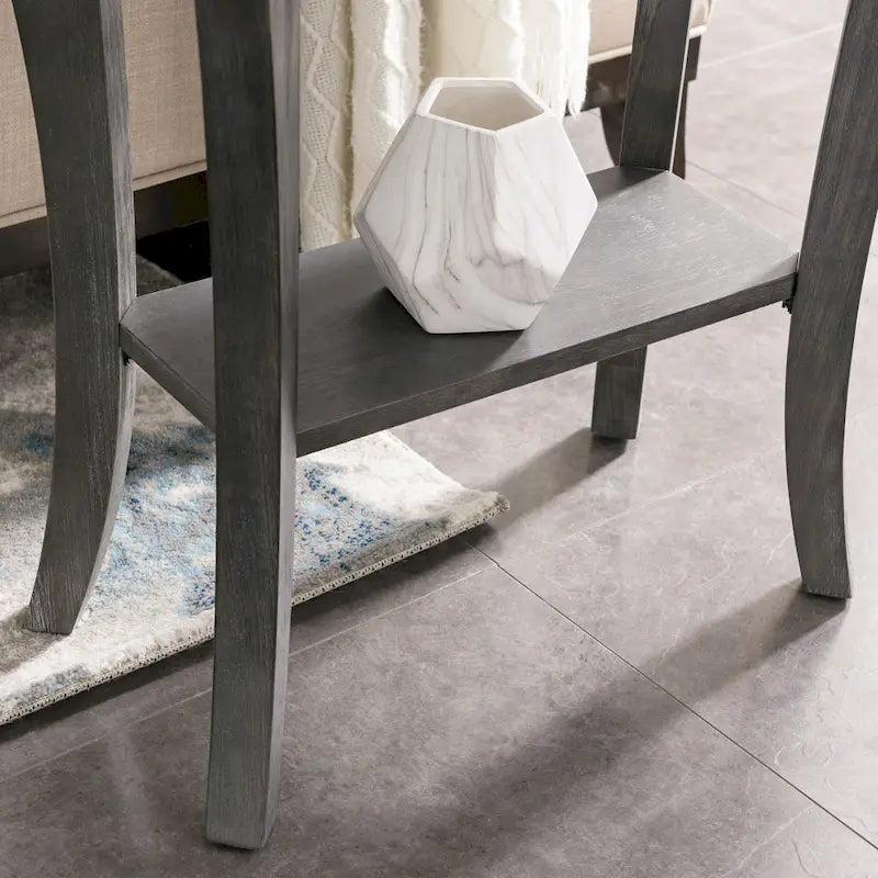 Narrow End Table with Shelf