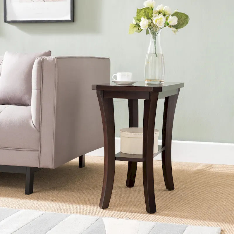 Narrow End Table with Shelf