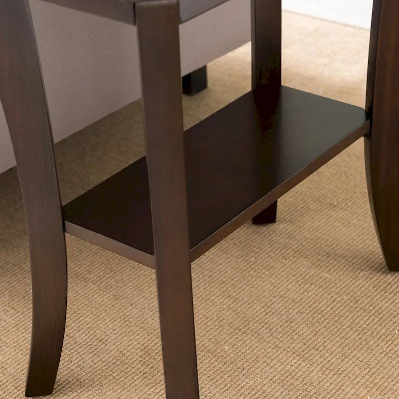 Narrow End Table with Shelf