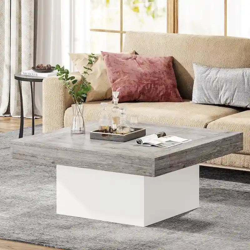 Square LED Coffee Table with Adjustable USB Light