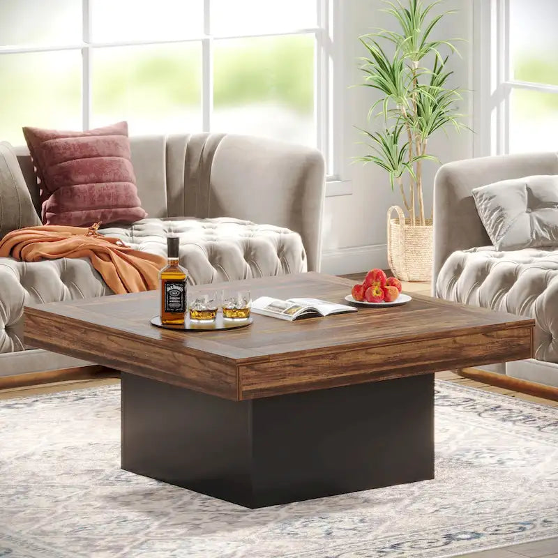 Square LED Coffee Table with Adjustable USB Light