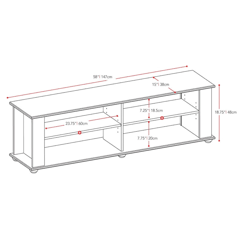 Black TV Stand – Fits TVs up to 55" or 75"