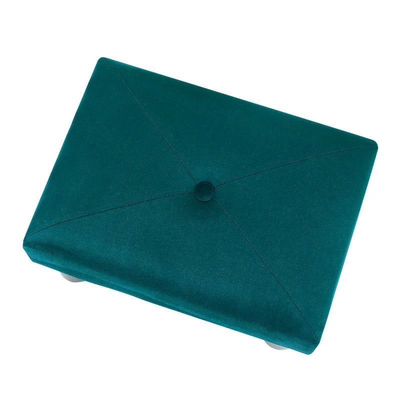 Ottoman en velours avec capitonnage à boutons
