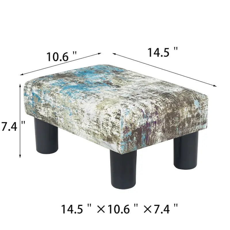 Ottoman en velours avec capitonnage à boutons
