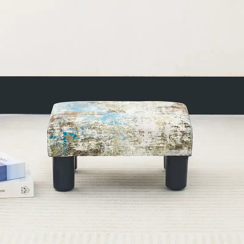 Ottoman en velours avec capitonnage à boutons