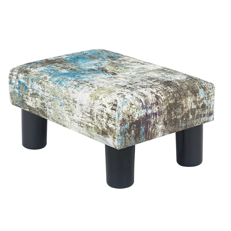 Ottoman en velours avec capitonnage à boutons