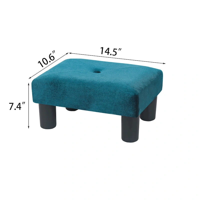 Ottoman en velours avec capitonnage à boutons