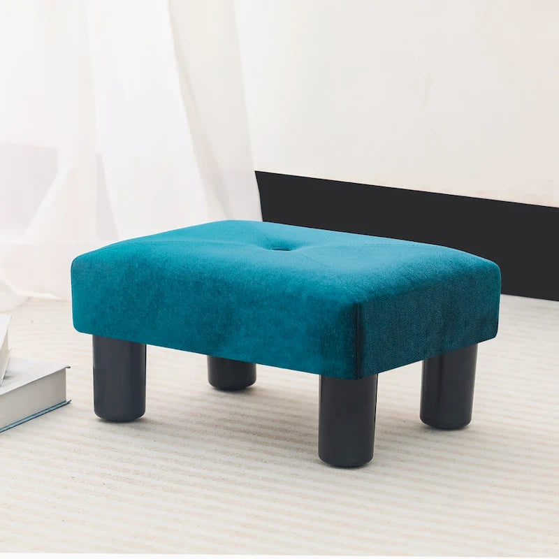 Ottoman en velours avec capitonnage à boutons