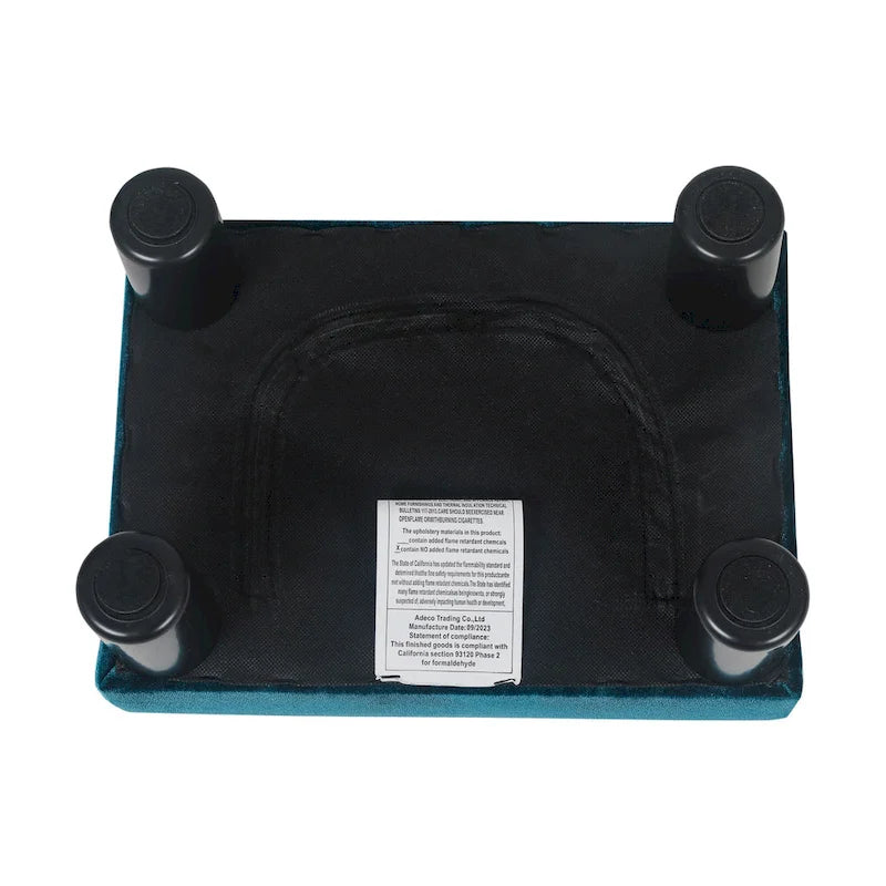 Ottoman en velours avec capitonnage à boutons