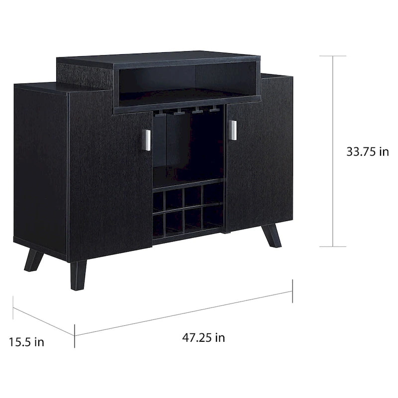 Contemporary 8-Bottle Wine Cabinet Buffet