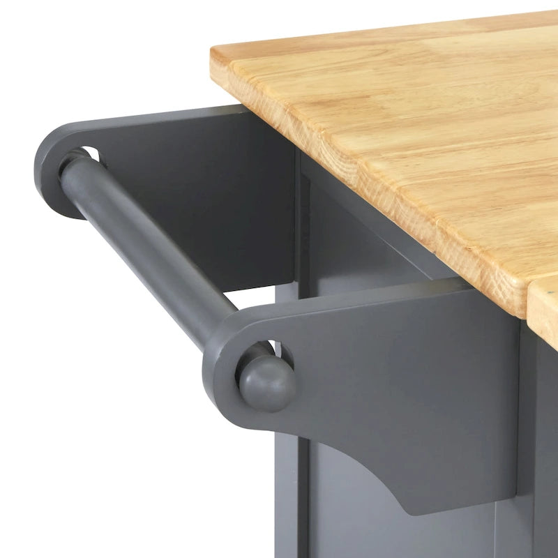 3-Drawer Drop Leaf Kitchen Cart