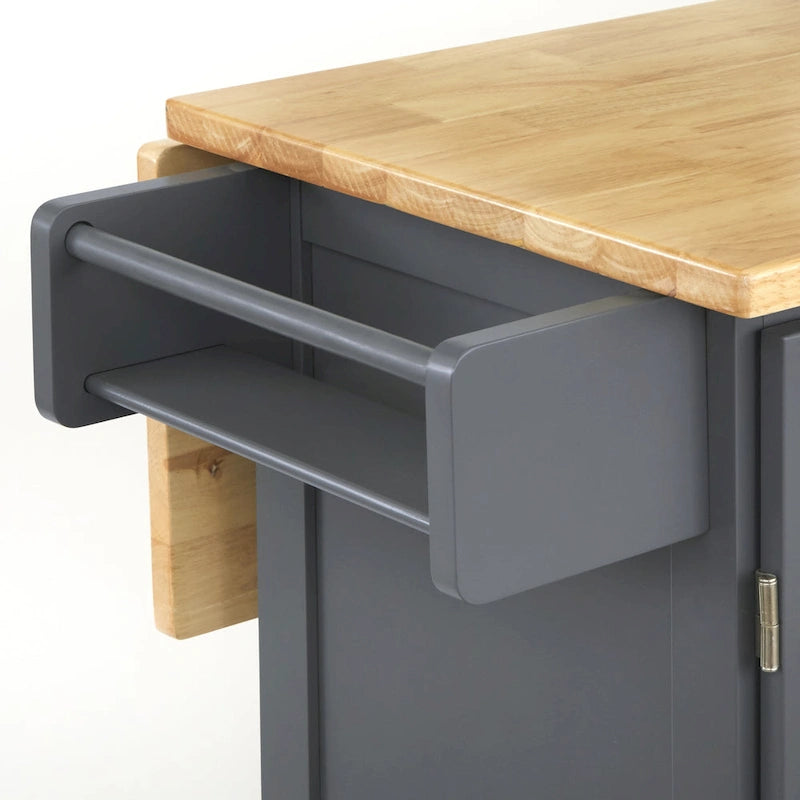 3-Drawer Drop Leaf Kitchen Cart
