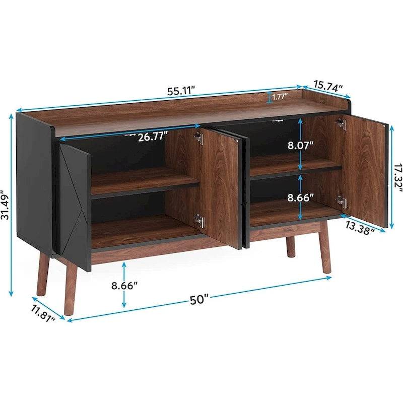 55 inch Buffet Cabinet with Storage and Doors