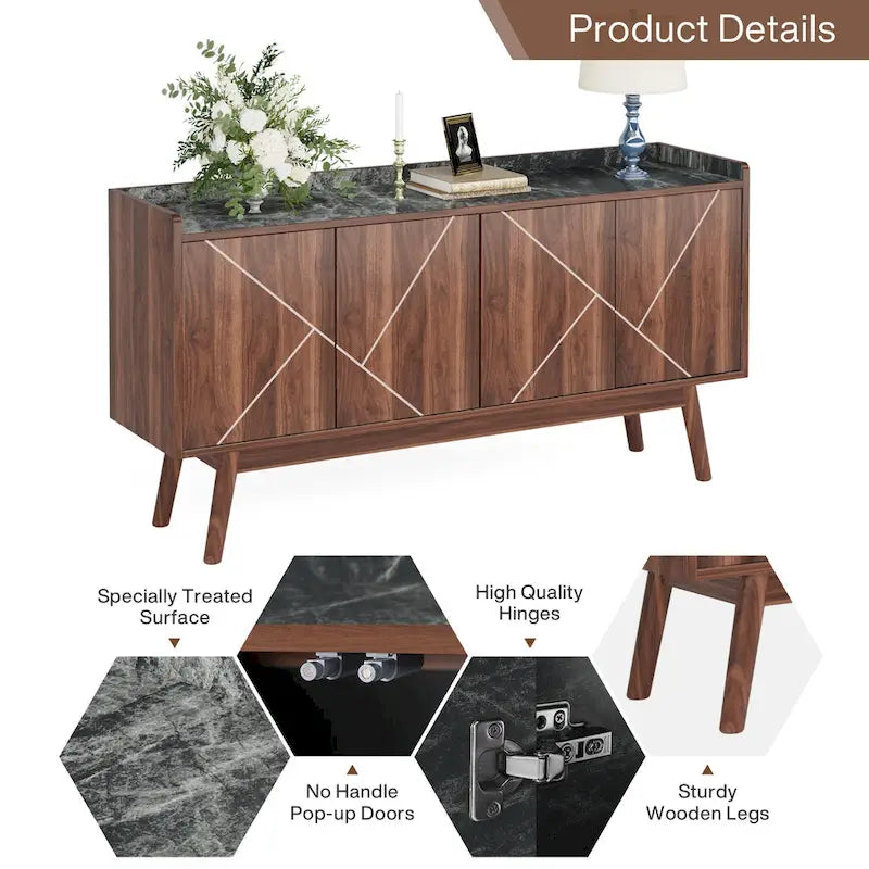 55 inch Buffet Cabinet with Storage and Doors