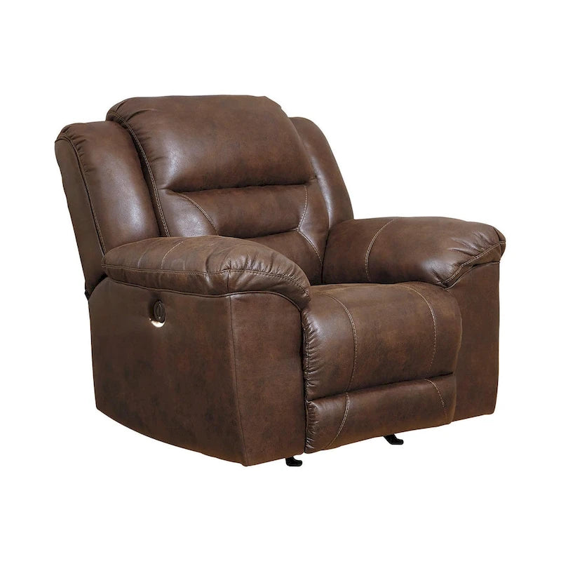 Contemporary Power Rocker Recliner - Chocolate