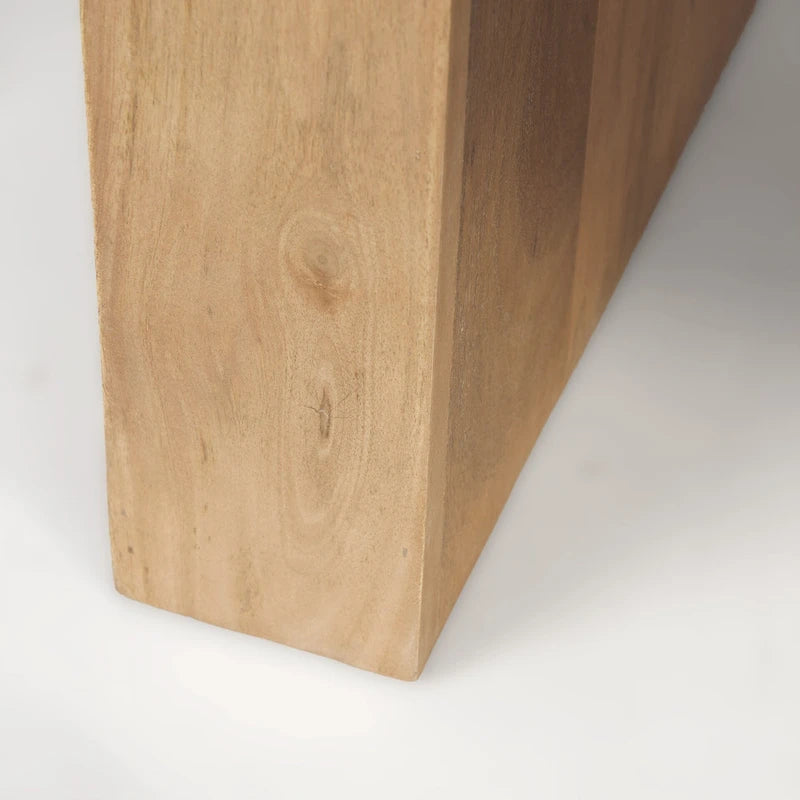 Light Brown Solid Wood Square Accent Table