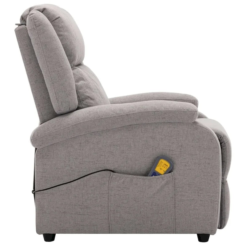 Massage Chair Light Gray Fabric - 71 x 92 x 96 cm