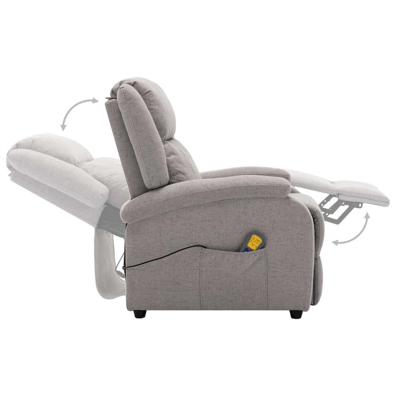 Massage Chair Light Gray Fabric - 71 x 92 x 96 cm
