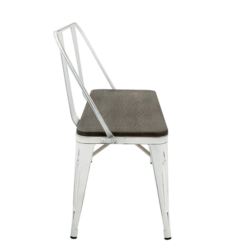 Bamboo Seat Entryway Bench with Metal Frame