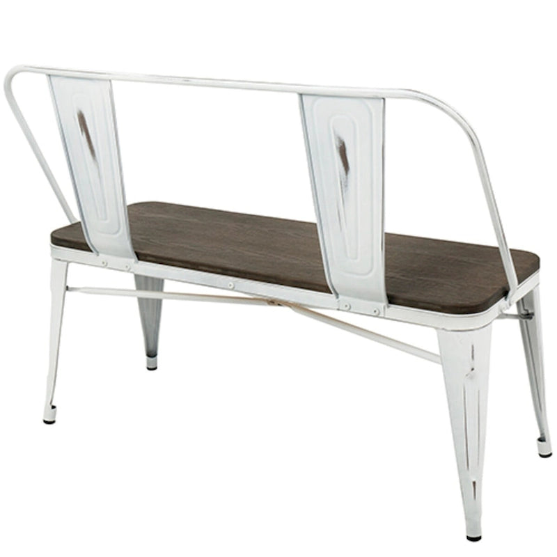 Bamboo Seat Entryway Bench with Metal Frame