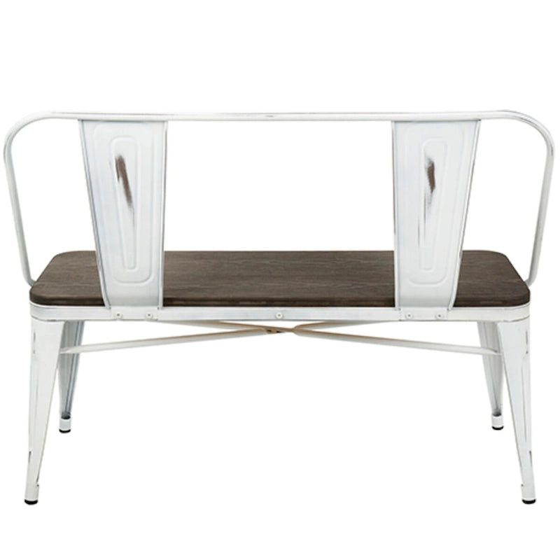 Bamboo Seat Entryway Bench with Metal Frame