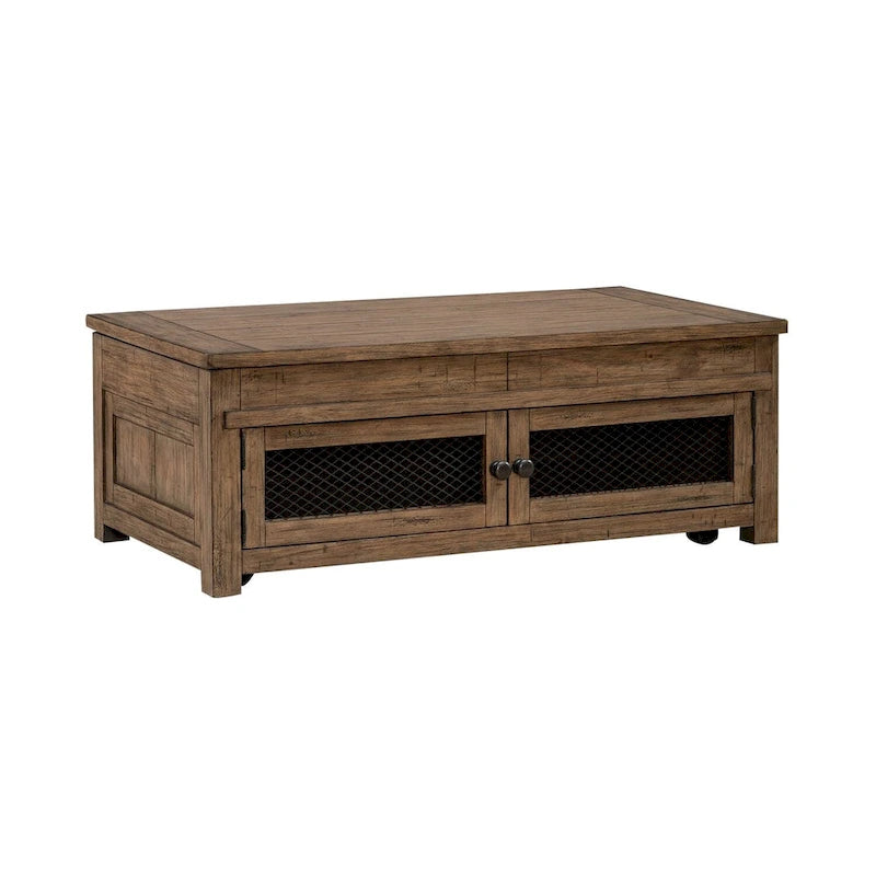 Weathered Toffee Lift Top Cocktail Table