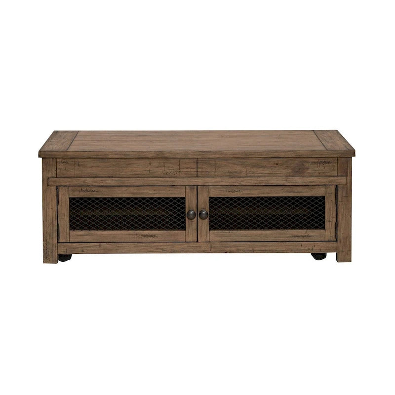 Weathered Toffee Lift Top Cocktail Table