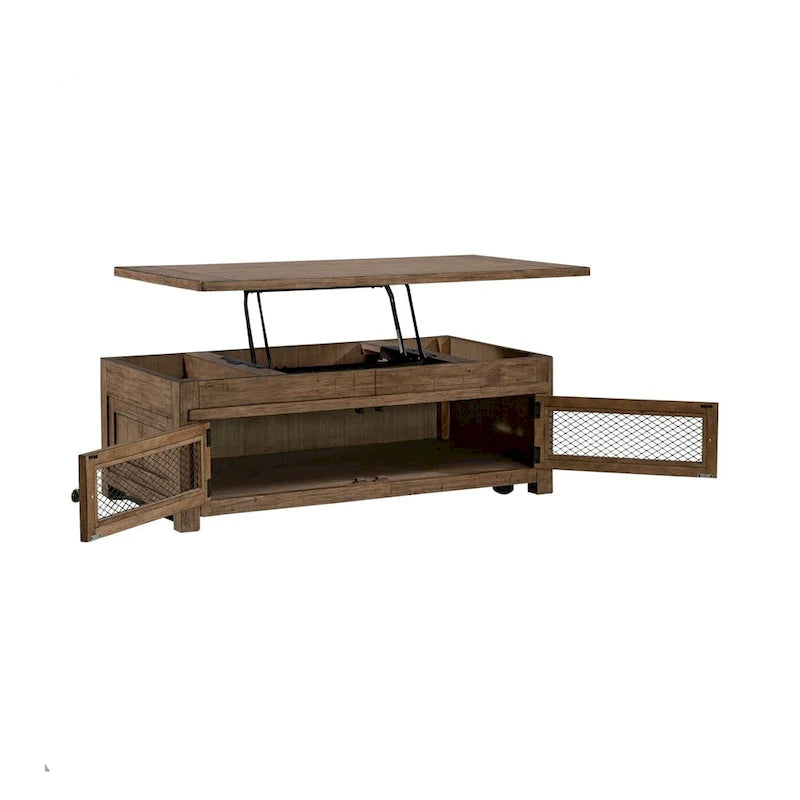 Table basse à plateau relevable Weathered Toffee