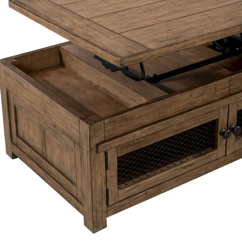 Table basse à plateau relevable Weathered Toffee