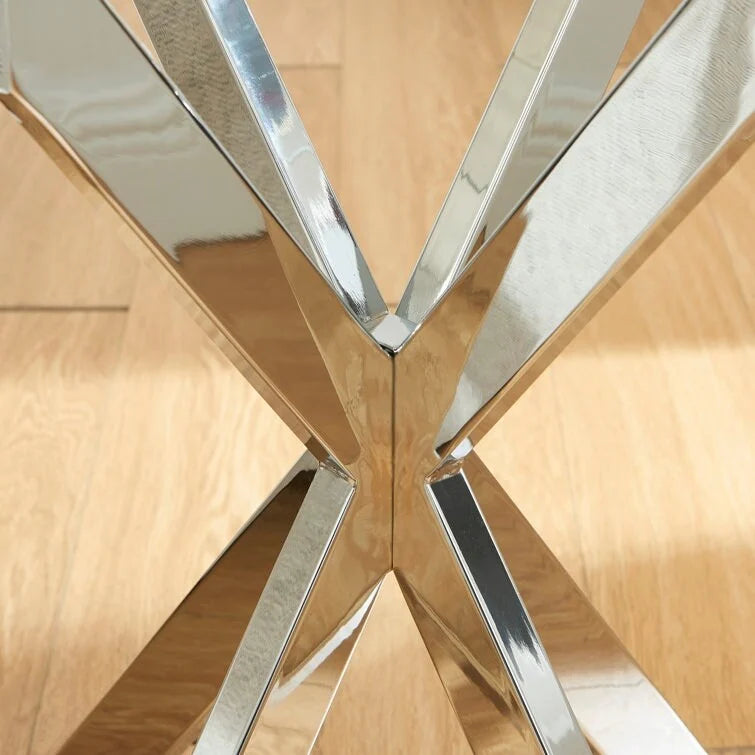 End Table with Glass Top, 19.7"