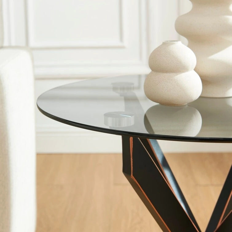 End Table with Glass Top, 19.7"