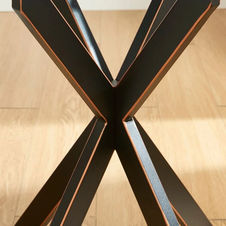 End Table with Glass Top, 19.7"