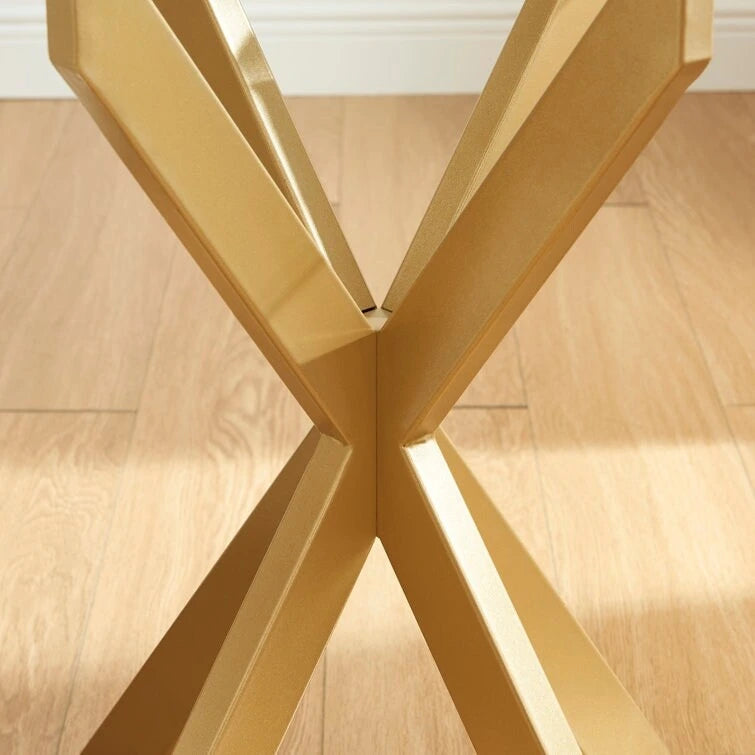 End Table with Glass Top, 19.7"