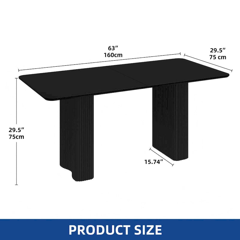 Modern Dining Table for Kitchen & Dining Room – Seats 6-8, Creamy White