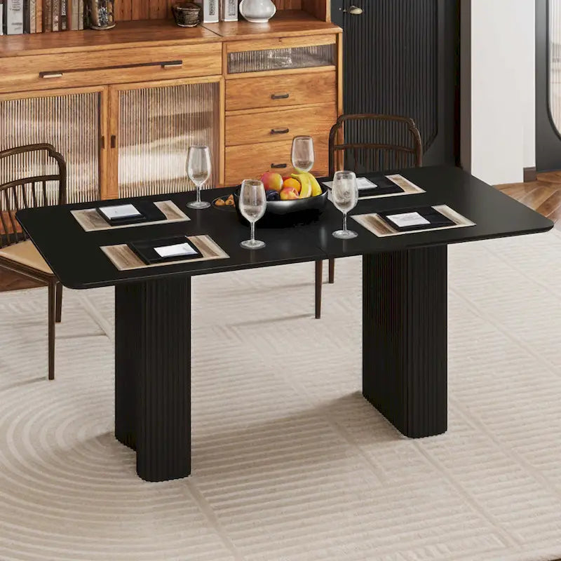 Modern Dining Table for Kitchen & Dining Room – Seats 6-8, Creamy White
