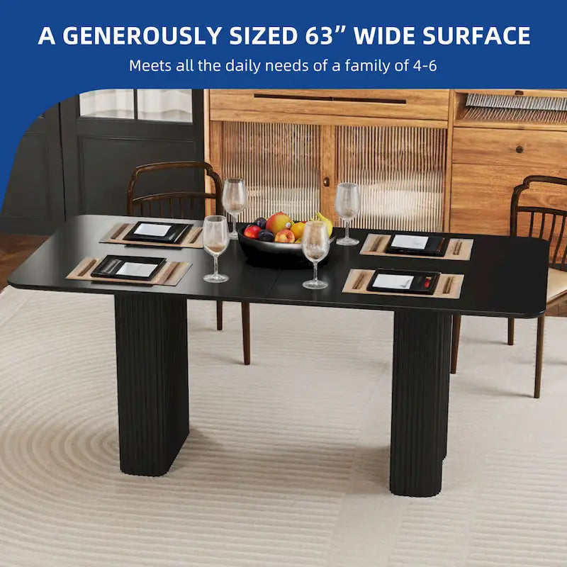 Modern Dining Table for Kitchen & Dining Room – Seats 6-8, Creamy White