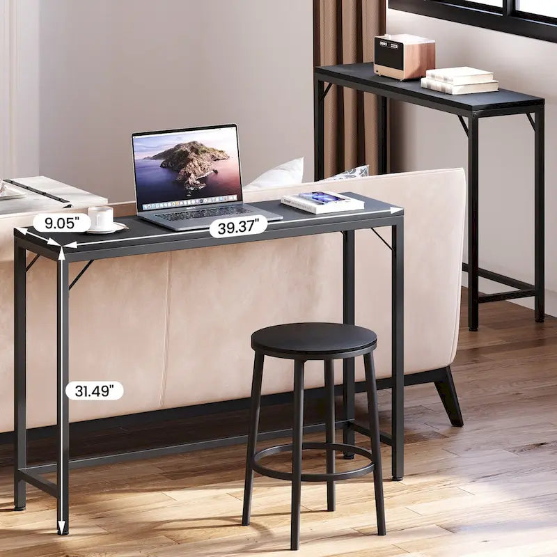 Narrow Console Table | Industrial Hallway & Sofa Table for Entryway