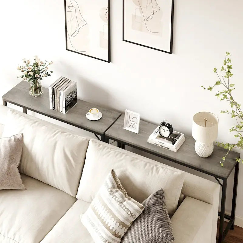 Narrow Console Table | Industrial Hallway & Sofa Table for Entryway