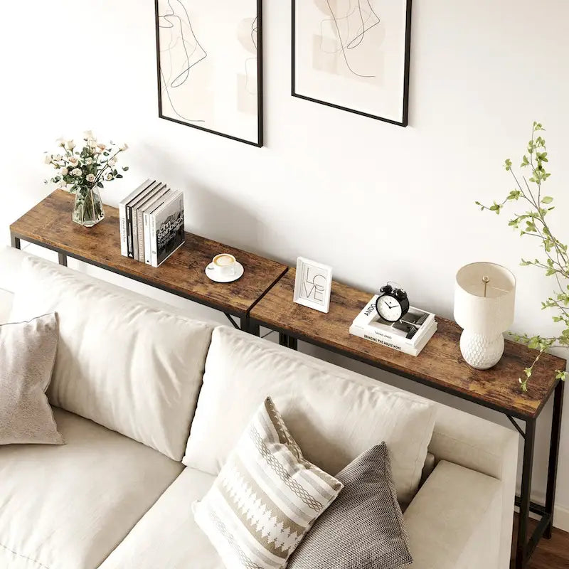 Narrow Console Table | Industrial Hallway & Sofa Table for Entryway