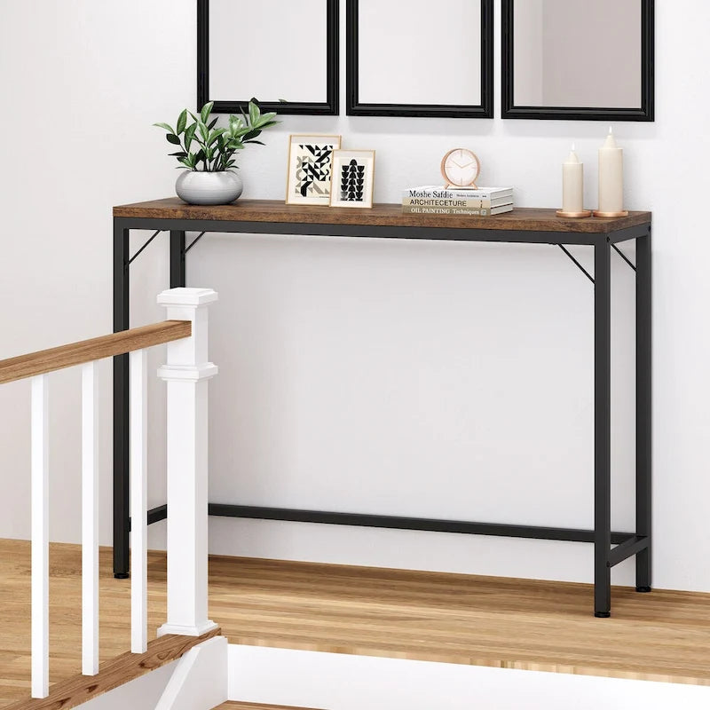 Narrow Console Table | Industrial Hallway & Sofa Table for Entryway