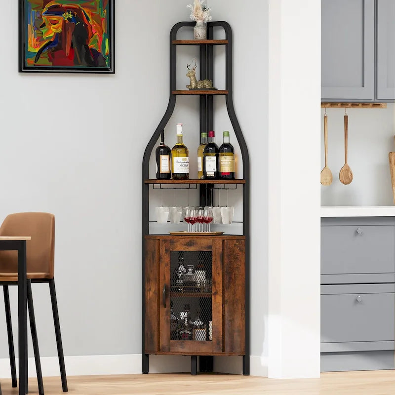 71" Industrial Corner Wine Rack - 15.7"L x 15.7"W x 71"H