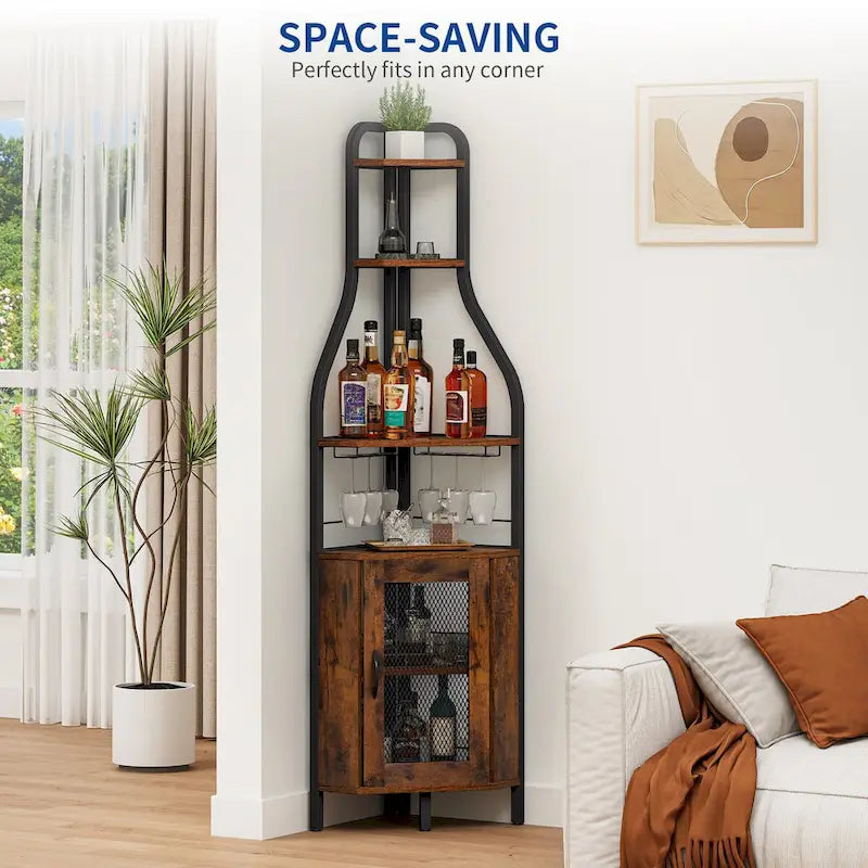 71" Industrial Corner Wine Rack - 15.7"L x 15.7"W x 71"H
