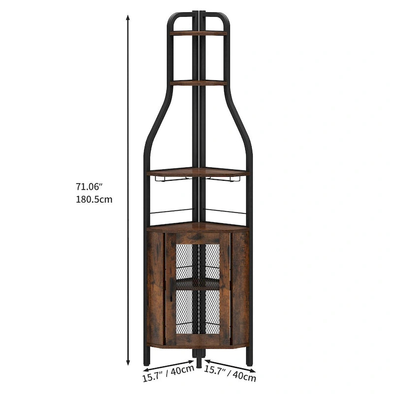 71" Industrial Corner Wine Rack - 15.7"L x 15.7"W x 71"H