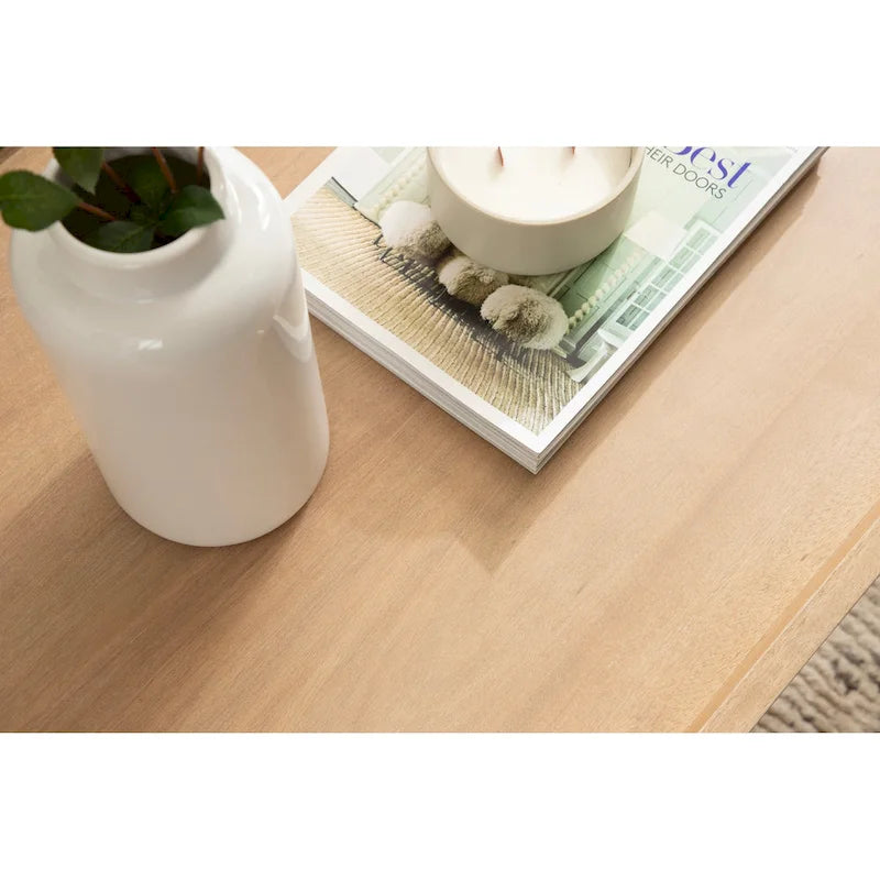 Table basse rectangulaire en bois, 46 pouces, noyer brun style Mid-Century